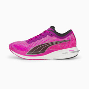 Deviate Nitro Women's Running Shoes, Deep Orchid-Puma Black-Metallic Silver, extralarge-IND