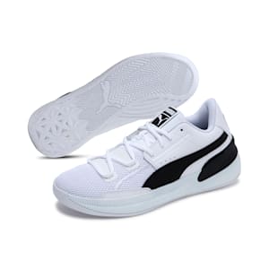 Clyde Hardod Team Basketball Shoes, Puma White-Puma Black, extralarge-IND