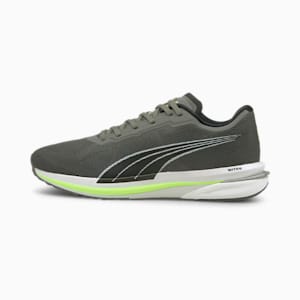Velocity NITRO Men's Running Shoes, CASTLEROCK-Puma Black-Green Glare, large