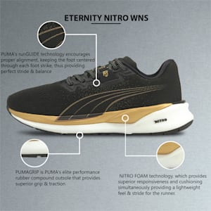 Eternity Nitro Women's Running Shoes, Puma Black-Puma Team Gold