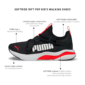 Softride Rift Pop Kid's Walking Shoes, Puma Black-High Risk Red, extralarge-IND