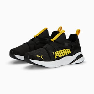 Zapatos deportivos SoftRide Rift Pop para niños grandes, PUMA Black-Pelé Yellow