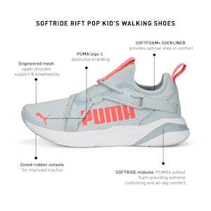 Softride Rift Pop Kid's Walking Shoes, Platinum Gray-Loveable, extralarge-IND