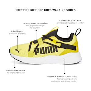 Softride Rift Pop Kid's Walking Shoes, Lucent Yellow-PUMA Black