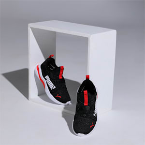 Rift Slip On Pop Kids' Shoes, Puma Black-High Risk Red, extralarge-IND