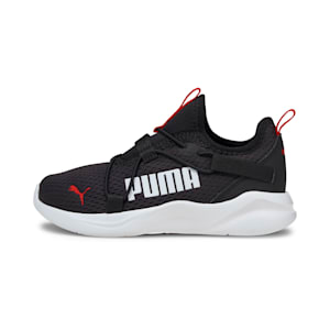 Zapatos sin cordones Rift Pop para niños pequeños, Puma Black-High Risk Red