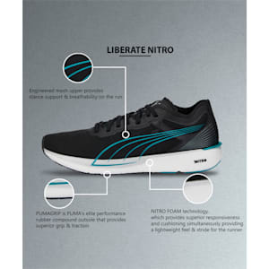 Liberate Nitro Men's Running Shoes, Puma Black-Deep Aqua