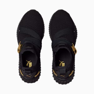 Zapatos de entrenamiento para mujer de media caña Defy, Puma Black-Gold, extralarge