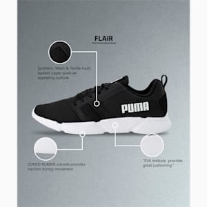 Flair Unisex Running Shoes, Puma Black-Puma White, extralarge-IND