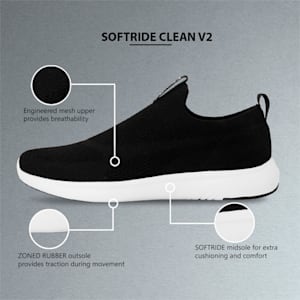 Softride Clean V2 Men's Running Shoes, Puma Black-Puma White