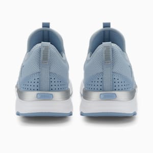 SOFTRIDE Sophia Women's Slip-On Walking Shoes, Blue Wash-Metallic Silver, extralarge-IND