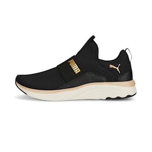 Softride Sophia Women's Slip-On Walking Shoes, PUMA Black-PUMA Gold-Warm White
