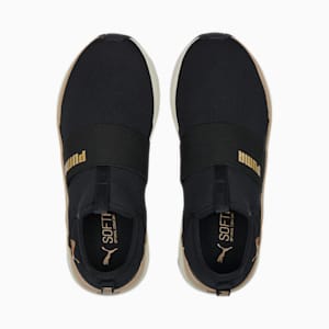 Softride Sophia Women's Slip-On Walking Shoes, PUMA Black-PUMA Gold-Warm White