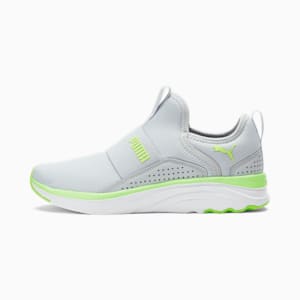 Tenis para correr para mujer Softride Sophia, Platinum Gray-Fast Yellow, extralarge