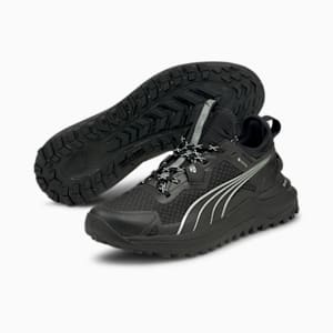 Zapatos para correr Voyage Nitro Gore-Tex para hombre, Puma Black-Metallic Silver