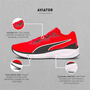 Aviator Unisex Running Shoes, High Risk Red-Puma Black