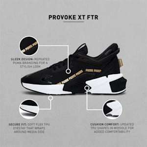 Provoke XT FTR Women's Training Shoes, Puma Black-Puma Team Gold-Puma White
