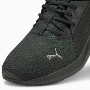 Puma all black running shoes sales