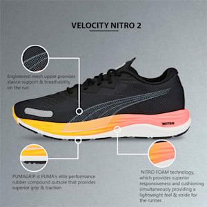Velocity Nitro 2 Men's Running Shoes, Puma Black-Sunset Glow