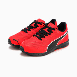 キッズ プーマ スピードモンスター PL スニーカー 17-24cm, PUMA Red-PUMA Black-PUMA White, extralarge-JPN