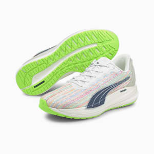 マグニファイ ニトロ スペクトラ ランニング シューズ, Puma White-Sunblaze-Green Glare