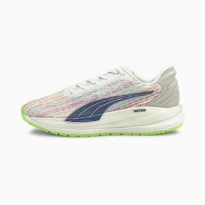Magnify Nitro Women's Spectra Running Shoes, Puma White-Sunblaze-Green Glare