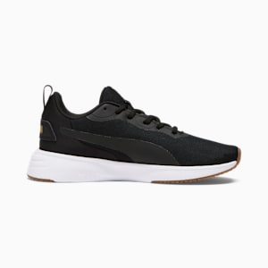 Tenis casuales Flyer Flex Big Kids', Puma Black-Puma Team Gold, extralarge