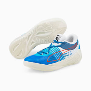 Fusion Nitro Basketball Shoes, Ocean Dive-Puma White