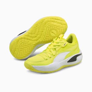 Court Rider I Zapatos deportivos de básquetbol JR, Yellow Glow-Puma White