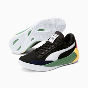 Black Fives Fusion NITRO Basketball Shoes, Puma Black-Amazon Green