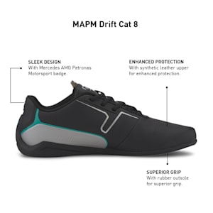 Mercedes AMG Petronas Drift Cat 8 Men's Sneakers, Puma Black-Puma Silver