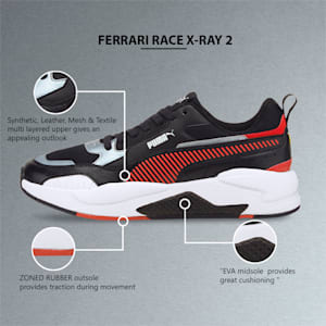 Ferrari Race X-Ray 2 Unisex Sneakers, Puma Black-Rosso Corsa-Puma Black, extralarge-IND