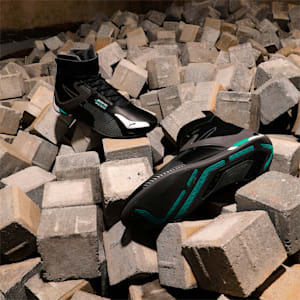 Mercedes AMG Petronas F1 A3ROCAT Mid Motorsport Sneakers, Puma Black-Puma Silver-Smoked Pearl, extralarge-IND