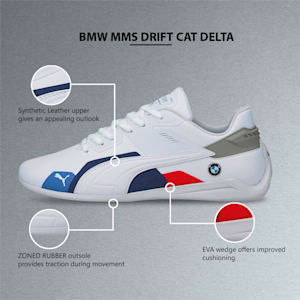 BMW M Motorsport Drift Cat Delta Sneakers, Puma White-Puma White, extralarge-IND