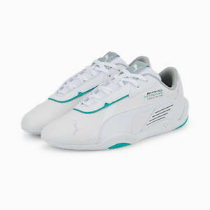 Mercedes F1 R-Cat Machina Motorsport Shoes Big Kids, Puma White-Puma White, extralarge