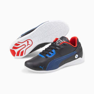 Zapatos de automovilismo para jóvenes BMW M Motorsport Drift Cat Delta, Puma Black-Estate Blue, extralarge