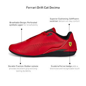 Ferrari Drift Cat Decima Unisex Sneakers, Rosso Corsa-Puma Black, extralarge-IND