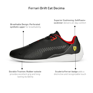 Ferrari Drift Cat Decima Unisex Sneakers, PUMA Black-PUMA White-Asphalt, extralarge-IND