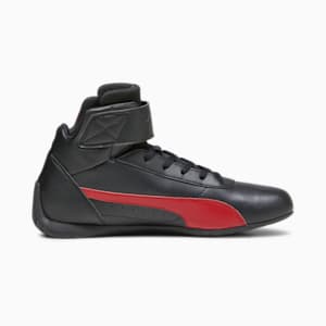 Scuderia Ferrari Neo Cat Mid Top Motorsport Unisex Shoes, PUMA Black-Rosso Corsa, extralarge-IND