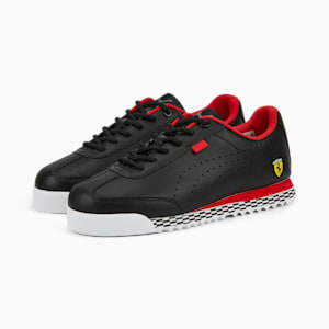 Zapatos de automovilismo Scuderia Ferrari Roma Via Perf JR, Puma Black-Puma White