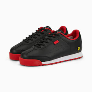 Zapatos de automovilismo Scuderia Ferrari Roma Via Perforated para niño pequeño, Puma Black-Puma White