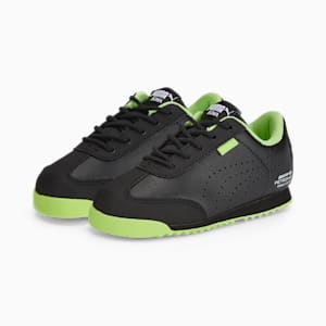 Zapatos de automovilismo Mercedes-AMG Petronas Motorsport Roma Via Perforated AC para bebés, Puma Black-Fizzy Apple