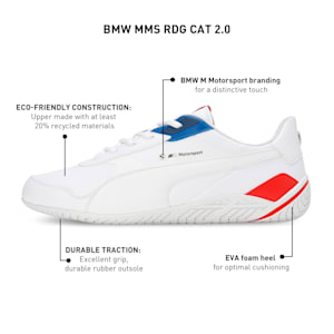 BMW M Motorsport RDG Cat 2.0 Unisex Sneakers, PUMA White-PUMA White, extralarge-IND