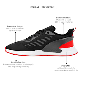 Scuderia Ferrari IONSpeed 2 Unisex Sneakers, PUMA Black-PUMA White-Rosso Corsa, extralarge-IND