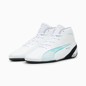 Mercedes AMG-Petronas F1® Motorsport Carbon Cat Mid Men's Driving Shoes, PUMA White-Sheen Green, extralarge