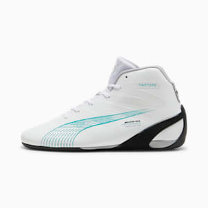 Mercedes AMG-Petronas F1® Motorsport Carbon Cat Mid Men's Driving Shoes, PUMA White-Sheen Green, extralarge