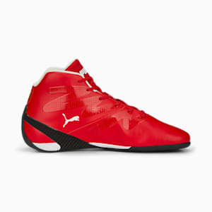 Chaussures de sports automobiles Scuderia Ferrari Carbon Cat Mid, Rosso Corsa-PUMA White-PUMA Black