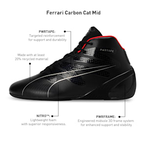 Scuderia Ferrari Carbon Cat Mid Driving Shoes, PUMA Black-PUMA Black, extralarge-IND