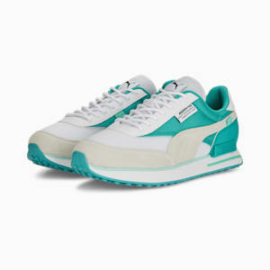 Zapatos de automovilismo Mercedes-AMG Petronas Motorsport Future Rider, PUMA White-Spectra Green