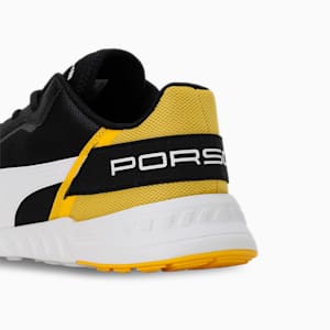 Porsche Legacy Tiburion Logo Unisex Sneakers, PUMA Black-Lemon Chrome, extralarge-IND